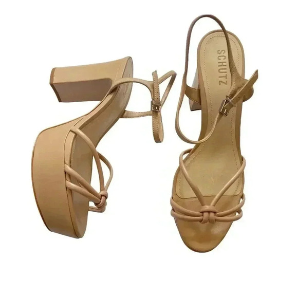 NEW Schutz Kelsie Leather Platform Sandals size 9.5 - Picture 2 of 8